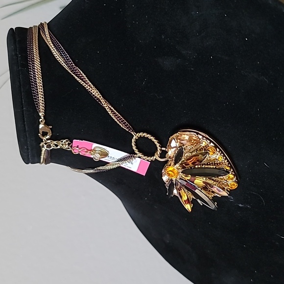 New Vintage! BETSEY JOHNSON Hollywood Glam Leopard Firefly Pill Locket Necklace. - Picture 3 of 11